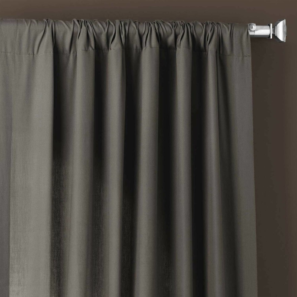 2 Curtain Panels Exclusive Fabrics & Furnishings PRCT-S04B-96 Solid Cotton - Picture 4 of 6